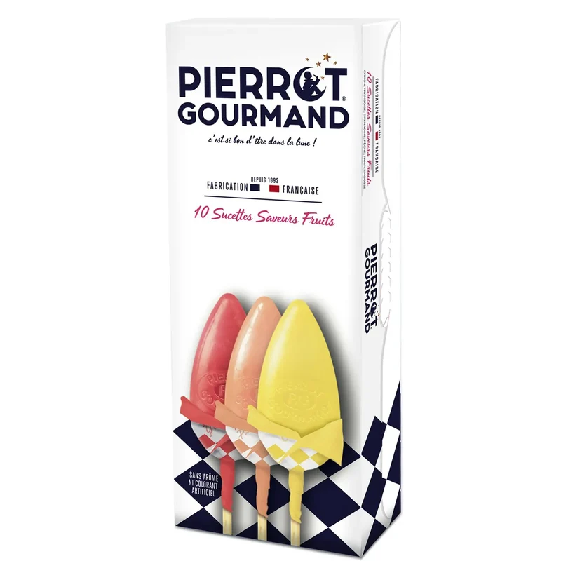 Etui 10 sucettes saveur Fruits, Pierrot Gourmand